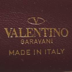 Pre Owned Valentino VLogo Mini Burgundy Leather Tote