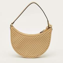 مملوكة مسبقًا Valentino VLogo Mini Beige Diagonal Quilted Leather Hobo