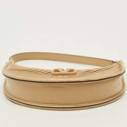 مملوكة مسبقًا Valentino VLogo Mini Beige Diagonal Quilted Leather Hobo