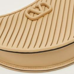 مملوكة مسبقًا Valentino VLogo Mini Beige Diagonal Quilted Leather Hobo