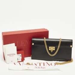 مملوكة مسبقًا محفظة فالنتينو سلسلة جلد سوداء روكستد الكوف