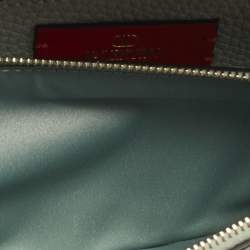 Pre Owned Valentino Rockstud Light Green Leather Wallet On Chain