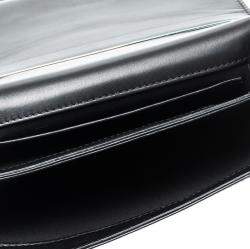 Pre Owned حقيبة كتف فالنتينو فافافوم متوسطة جلد سوداء