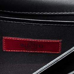 Pre Owned حقيبة كتف فالنتينو فافافوم متوسطة جلد سوداء