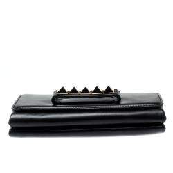 Pre Owned حقيبة كتف فالنتينو فافافوم متوسطة جلد سوداء