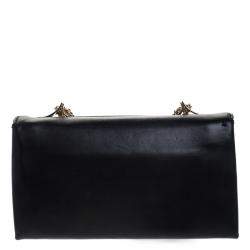 Pre Owned حقيبة كتف فالنتينو فافافوم متوسطة جلد سوداء