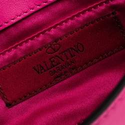 Pre Owned Valentino Pink Leather Mini Rockstud Crossbody Bag