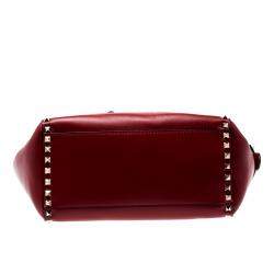 Pre Owned Valentino Rosso V. Leather Rockstud Tote