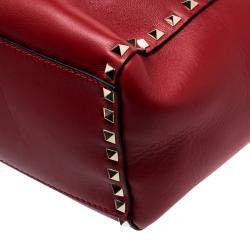 Pre Owned Valentino Rosso V. Leather Rockstud Tote
