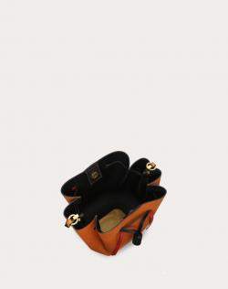 Pre Owned حقيبة باكت فالنتينو فلوغو متوسطة جلد بنية فاتحة