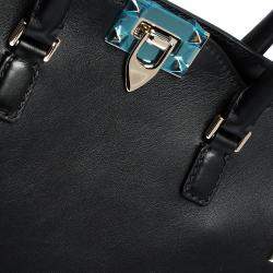 Pre Owned Valentino Black Leather Rockstud Tote