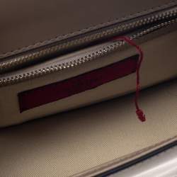 Pre Owned Valentino Beige Leather Rockstud Small Glam Lock Shoulder Bag