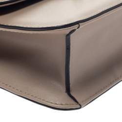 Pre Owned Valentino Beige Leather Rockstud Small Glam Lock Shoulder Bag