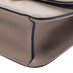 Pre Owned Valentino Beige Leather Rockstud Small Glam Lock Shoulder Bag