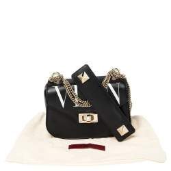 Valentino Black Leather Small VLTN Shoulder Bag