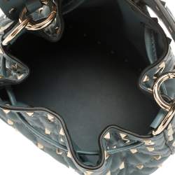 Pre Owned Valentino Amadeus Quilted Leather Small Rockstud Spike Bucket Bag