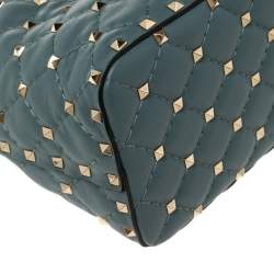 Pre Owned Valentino Amadeus Quilted Leather Small Rockstud Spike Bucket Bag