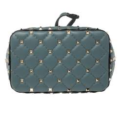 Pre Owned Valentino Amadeus Quilted Leather Small Rockstud Spike Bucket Bag