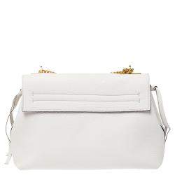 Pre Owned Valentino White Leather Vring Shoulder Bag