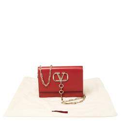 Pre Owned Valentino Rouge Leather Small Vcase Shoulder Bag