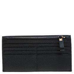 Pre Owned Valentino Black Leather Rockstud Bill Pouch Wallet