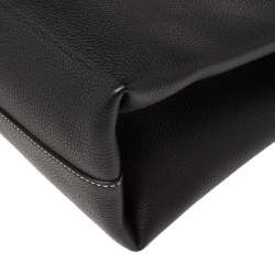 Pre Owned Valentino Black Pebbled Leather E/W VRING Tote