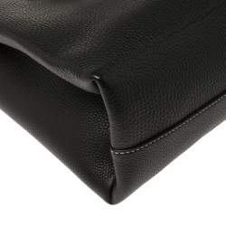 Pre Owned Valentino Black Pebbled Leather E/W VRING Tote