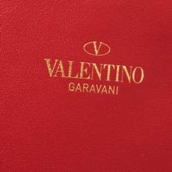 Pre Owned Valentino Black Pebbled Leather E/W VRING Tote