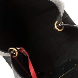 Pre Owned Valentino Black Pebbled Leather E/W VRING Tote