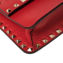 Pre Owned Valentino Red Leather Small Rockstud Crossbody Bag