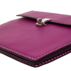 Pre Owned حقيبة كلتش فالنتينو ميني ستادز جلد وردي