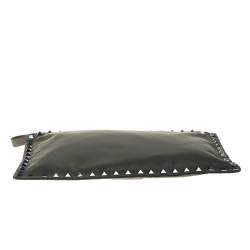 Pre Owned Valentino Military Green Nylon Rockstud Flat Clutch