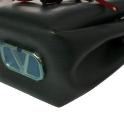 مملوكة مسبقًا Valentino Green Leather Medium VLOGO Bucket Bag