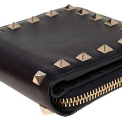 Pre Owned محفظة فالنتينو جلد أرسود روكستد بسحاب محيط