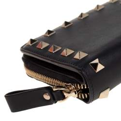 Pre Owned محفظة فالنتينو جلد أرسود روكستد بسحاب محيط