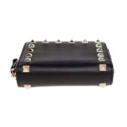 Pre Owned محفظة فالنتينو جلد أرسود روكستد بسحاب محيط