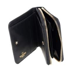 Pre Owned محفظة فالنتينو جلد أرسود روكستد بسحاب محيط