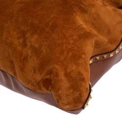 Pre Owned Valentino Brown Leather and Suede Rockstud Hobo