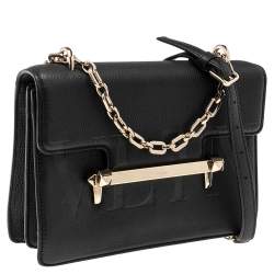 Pre Owned Valentino Black Leather Uptown Shoulder Bag