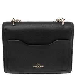 Pre Owned Valentino Black Leather Uptown Shoulder Bag