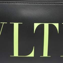 Pre Owned Valentino Black Leather VLTN  Belt Bag