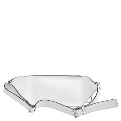 Pre Owned Valentino White Leather VLTN Belt Bag