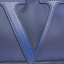 Pre Owned Valentino Blue Nylon and Leather VLogo Belt Bag