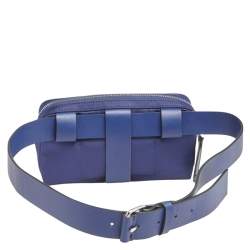 Pre Owned Valentino Blue Nylon and Leather VLogo Belt Bag