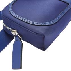 Pre Owned Valentino Blue Nylon and Leather VLogo Belt Bag