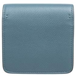 مملوكة مسبقًا Valentino Blue Leather VLogo Wallet on Chain