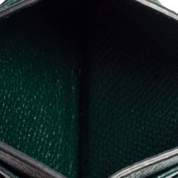 Pre Owned محفظة بطاقات فالنتينو شعار في جلد أخضر