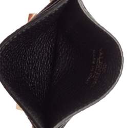 Pre Owned حافظة بطاقات فالنتينو جلد محبب أسود مرصع روكستد