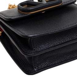 Pre Owned حقيبة كتف فالنتينو ڨيسلينغ جلد أسود صغيرة