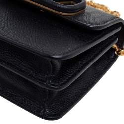 Pre Owned حقيبة كتف فالنتينو ڨيسلينغ جلد أسود صغيرة